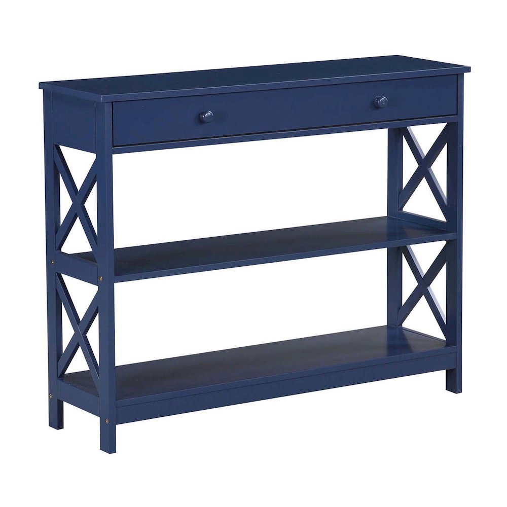 Oxford 1 Drawer Console Table with Shelves. Picture 1