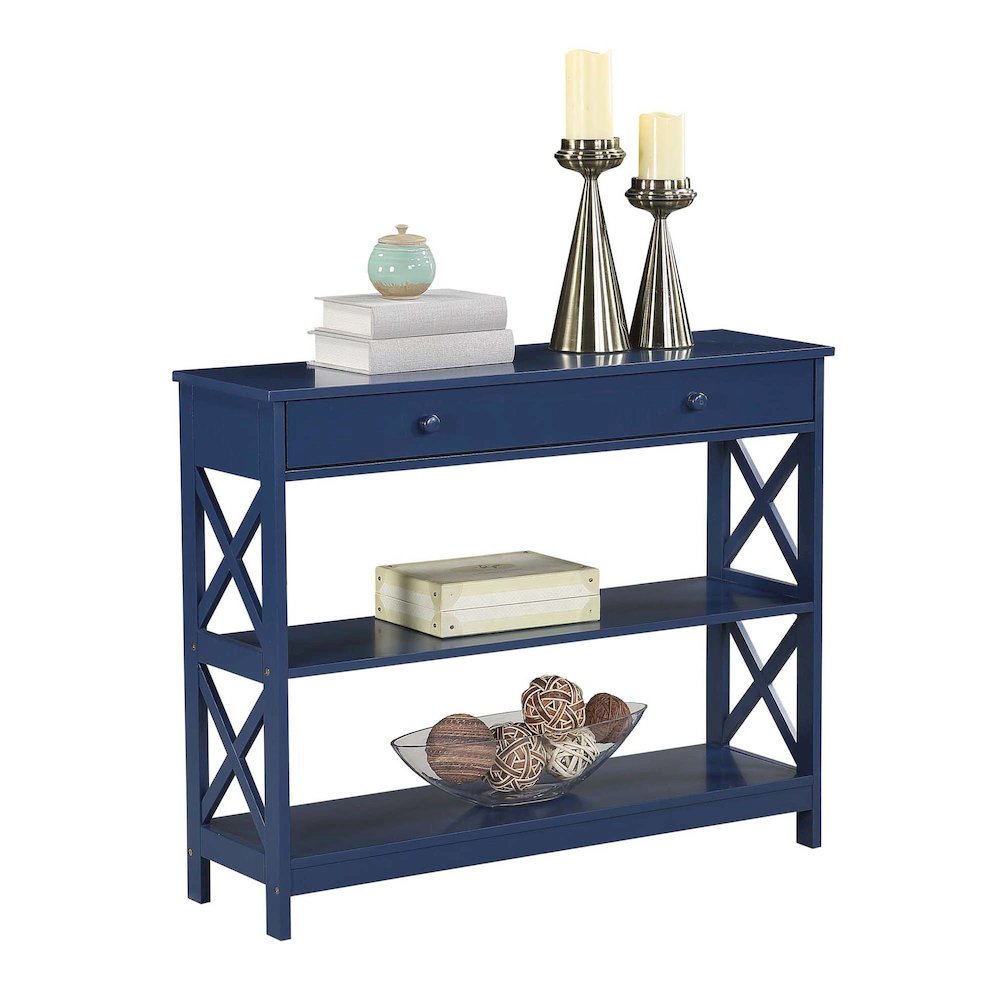 Oxford 1 Drawer Console Table with Shelves. Picture 3
