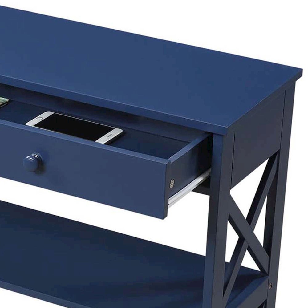 Oxford 1 Drawer Console Table with Shelves. Picture 4
