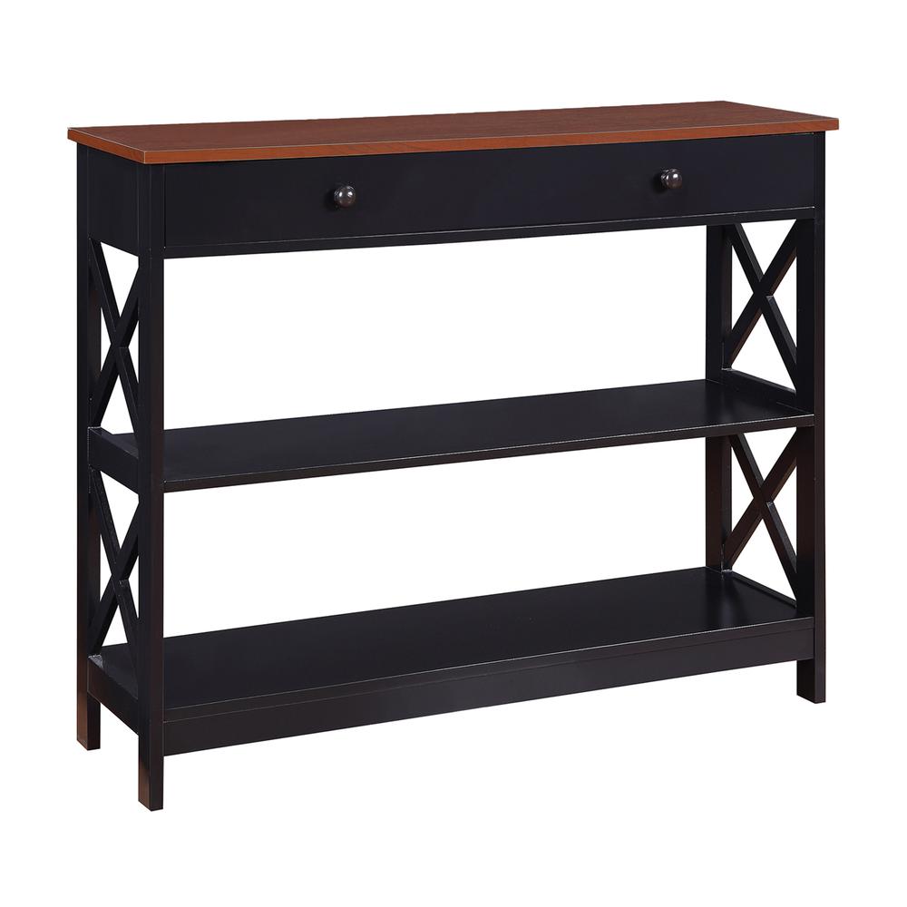 Oxford 1 Drawer Console Table with Shelves. Picture 1