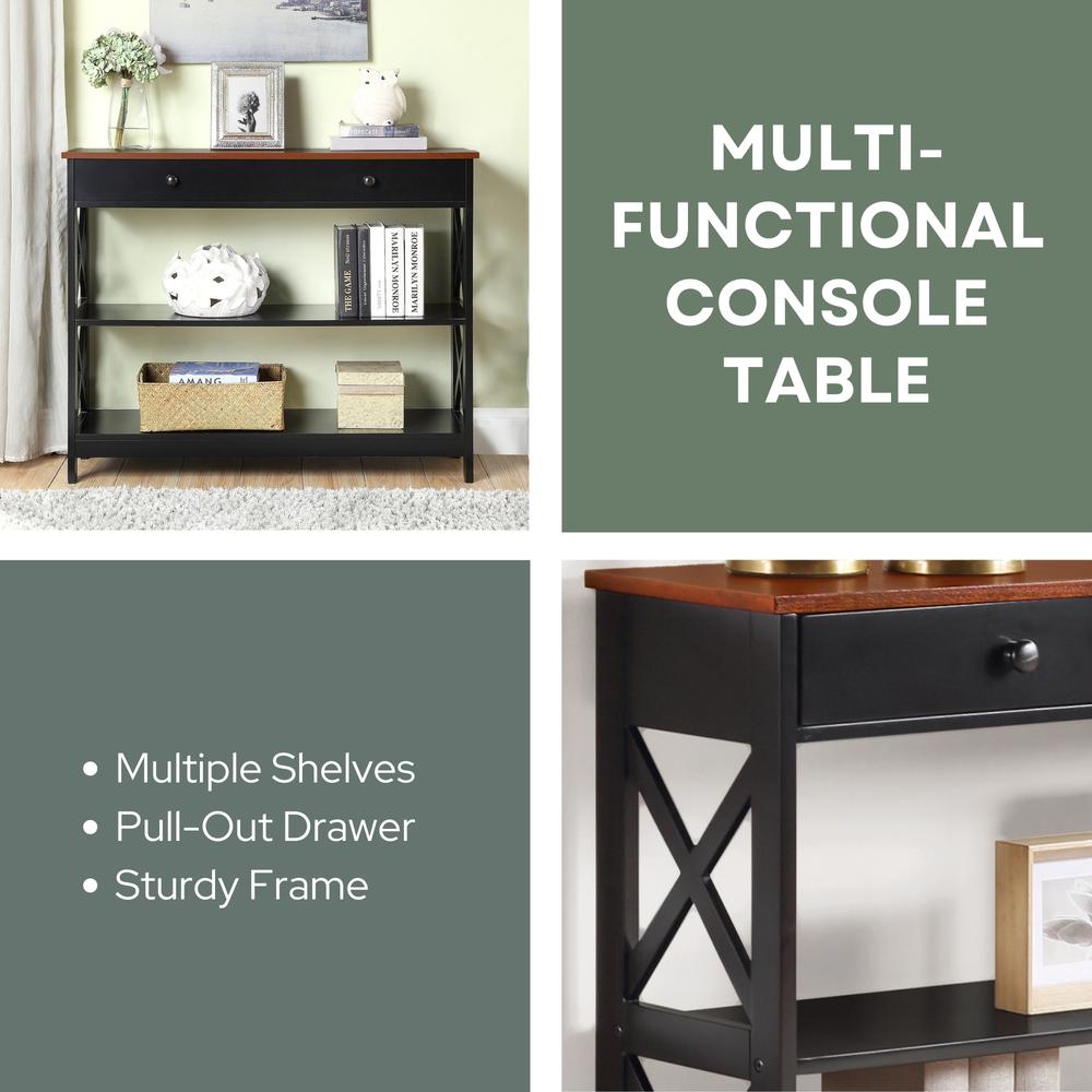 Oxford 1 Drawer Console Table with Shelves. Picture 7