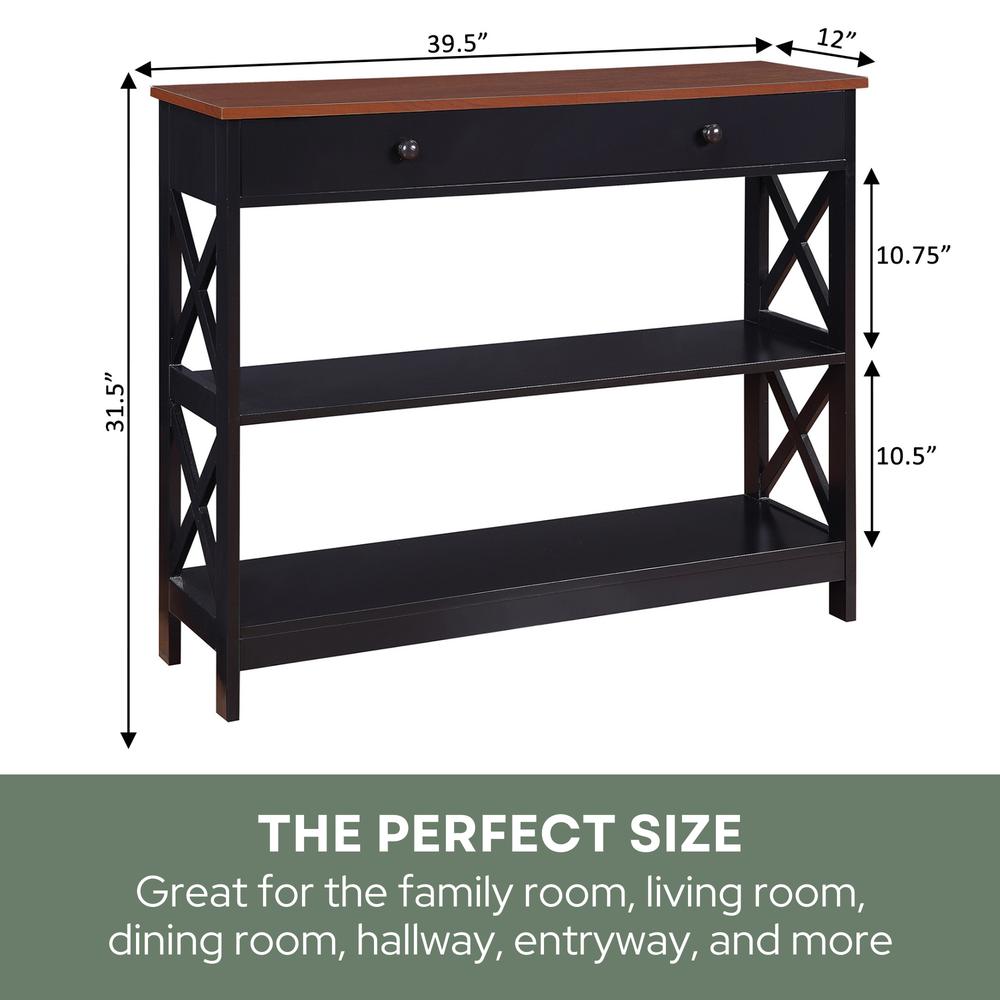 Oxford 1 Drawer Console Table with Shelves. Picture 11