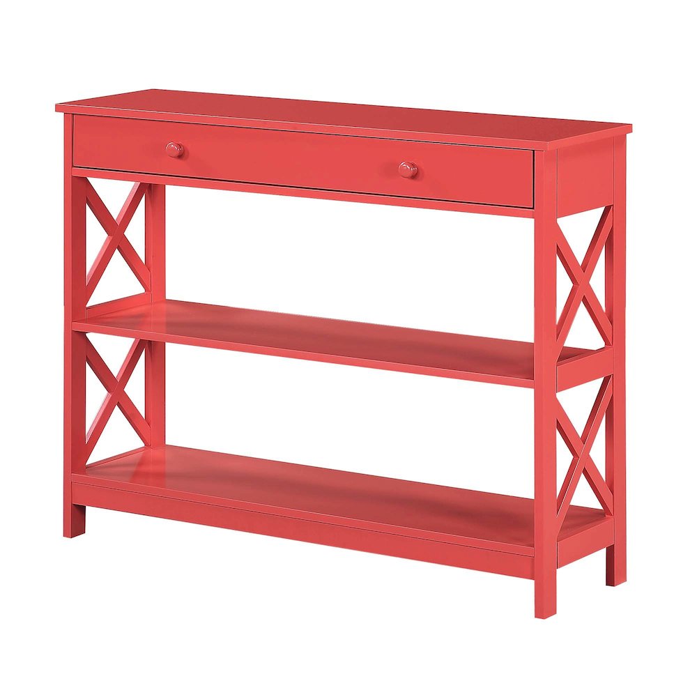 Oxford 1 Drawer Console Table with Shelves. Picture 1