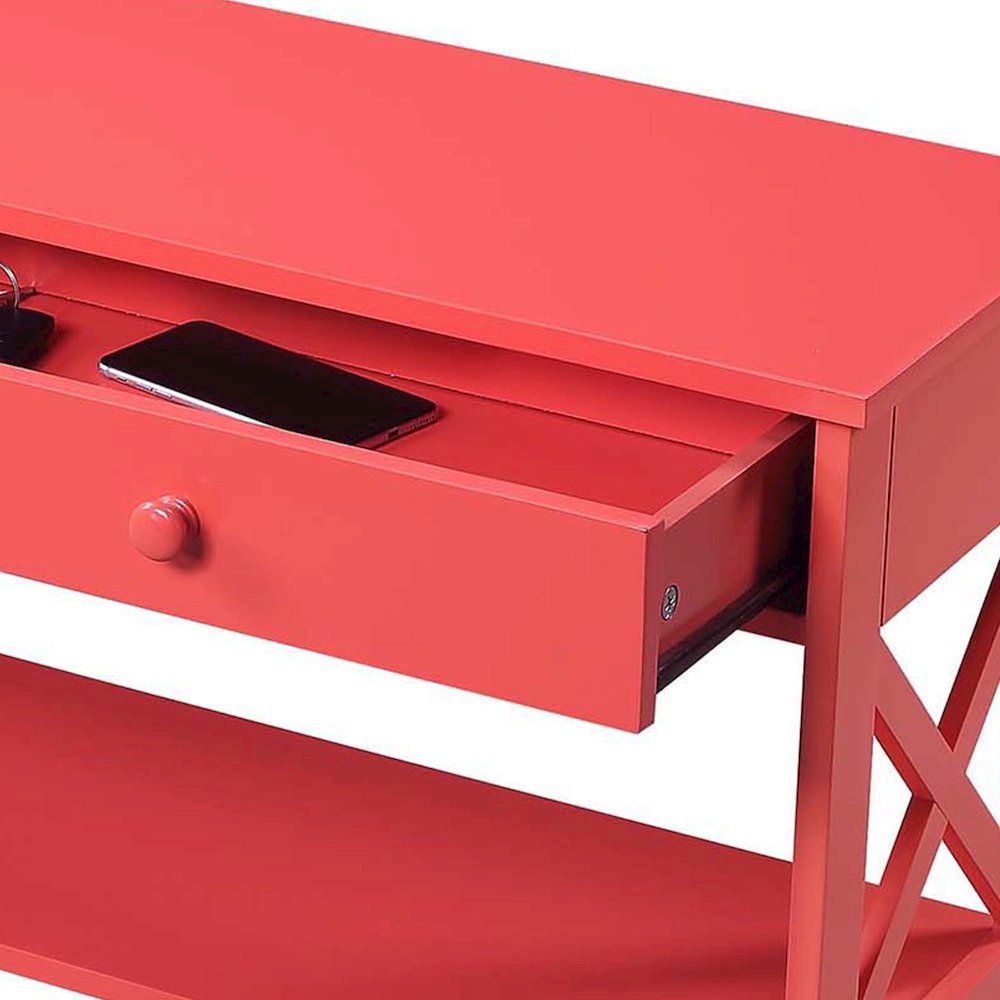 Oxford 1 Drawer Console Table with Shelves. Picture 4