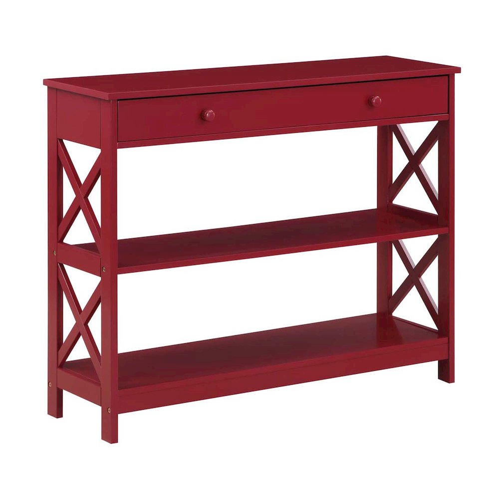 Oxford 1 Drawer Console Table with Shelves. Picture 1