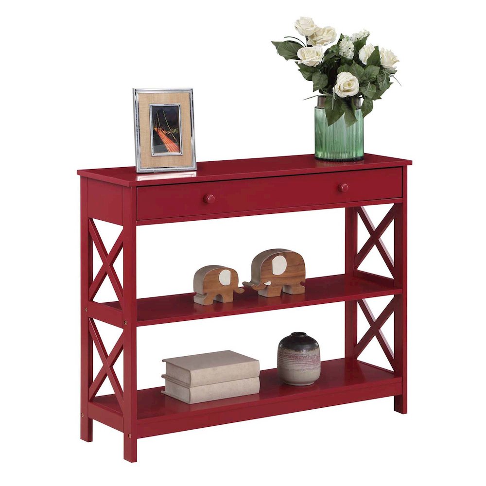 Oxford 1 Drawer Console Table with Shelves. Picture 3