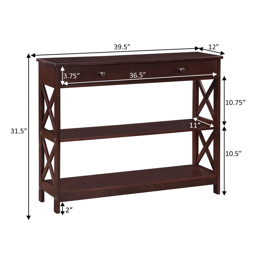 Oxford 1 Drawer Console Table with Shelves. Picture 2