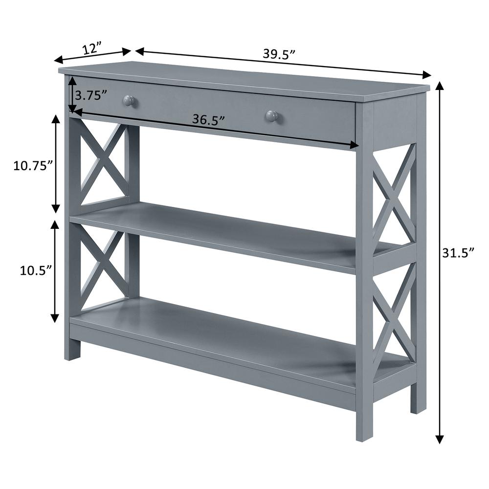 Oxford 1 Drawer Console Table with Shelves. Picture 6