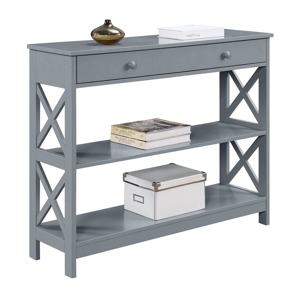Oxford 1 Drawer Console Table with Shelves. Picture 3
