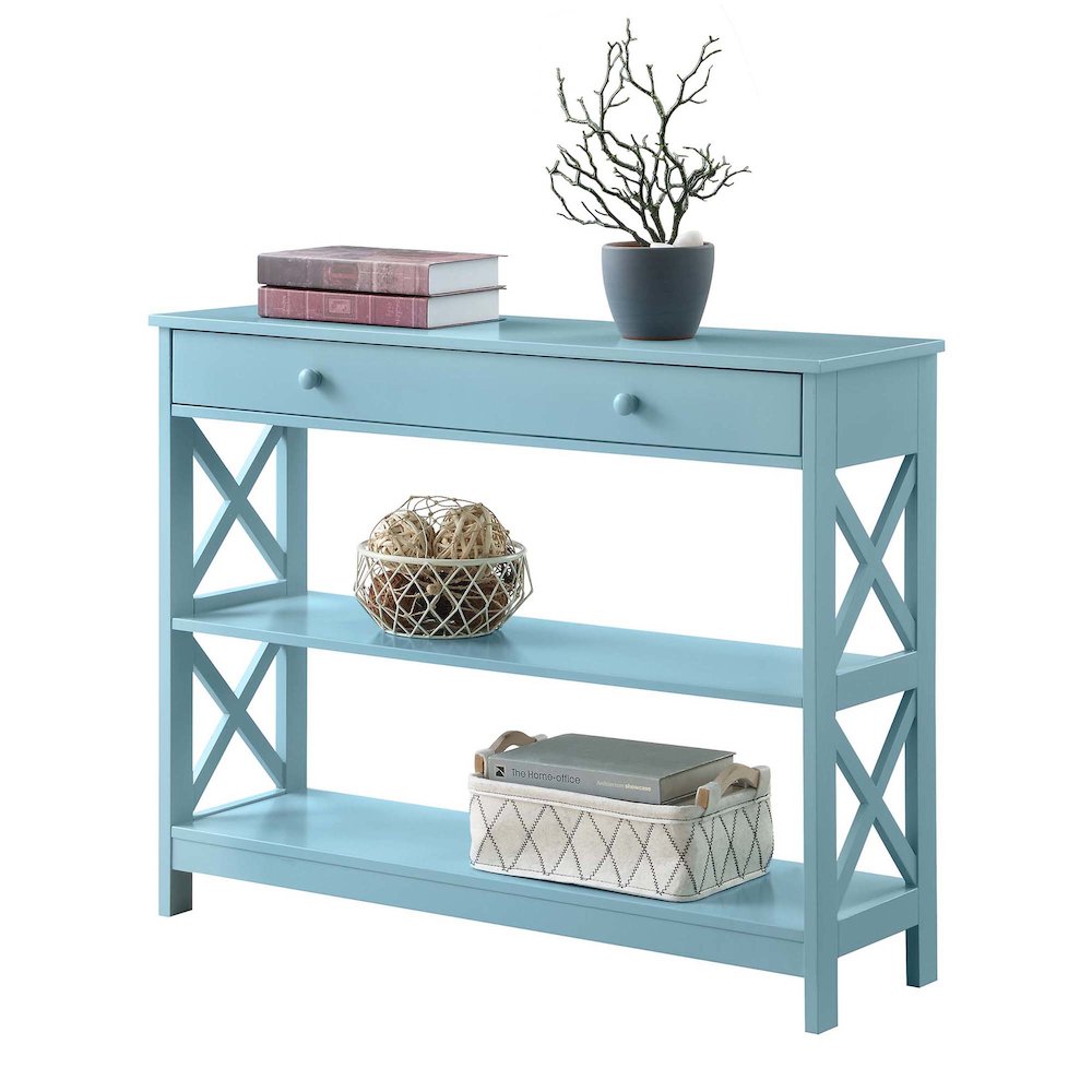 Oxford 1 Drawer Console Table with Shelves. Picture 3