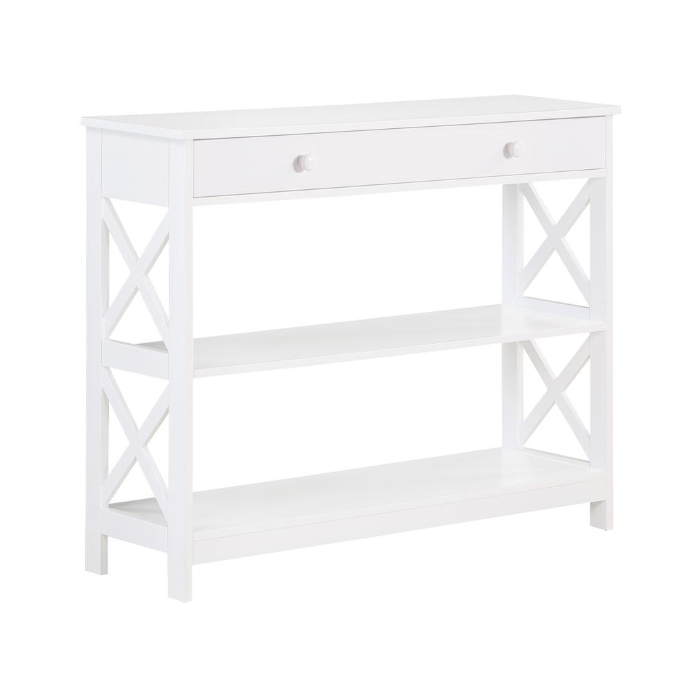 Oxford 1 Drawer Console Table with Shelves. Picture 1