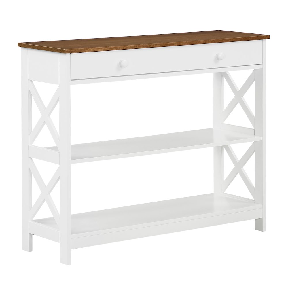 Oxford 1 Drawer Console Table with Shelves. Picture 1