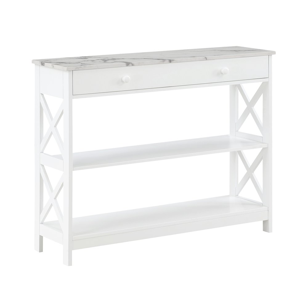 Oxford 1 Drawer Console Table with Shelves. Picture 1