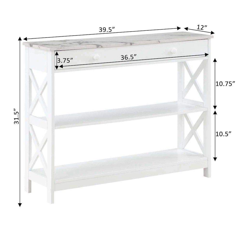 Oxford 1 Drawer Console Table with Shelves. Picture 6