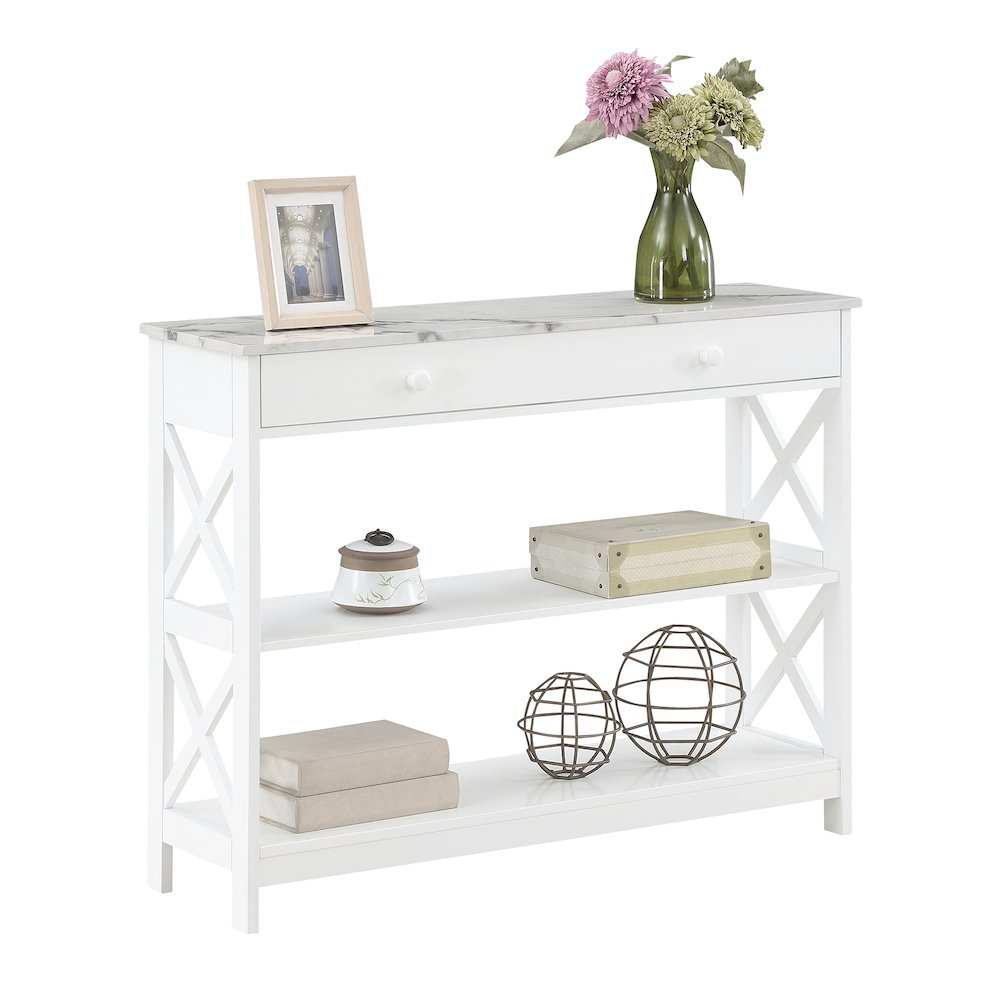 Oxford 1 Drawer Console Table with Shelves. Picture 3