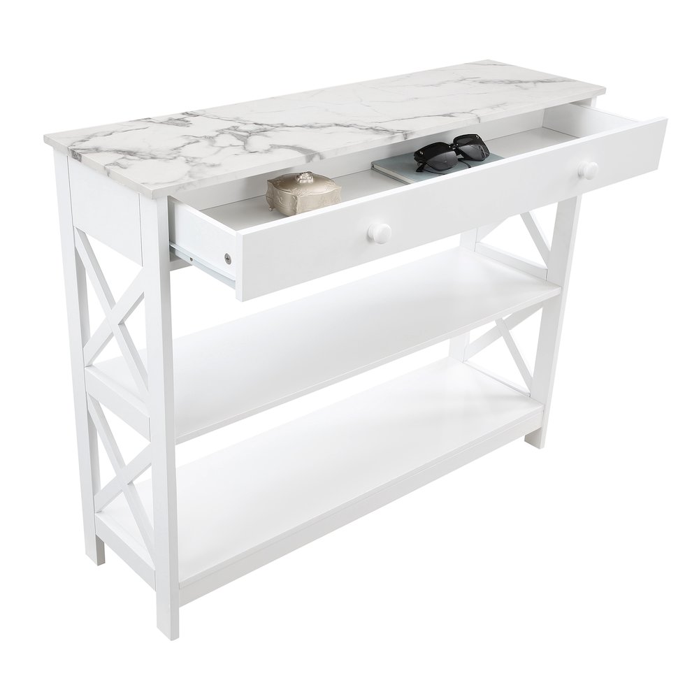 Oxford 1 Drawer Console Table with Shelves. Picture 4