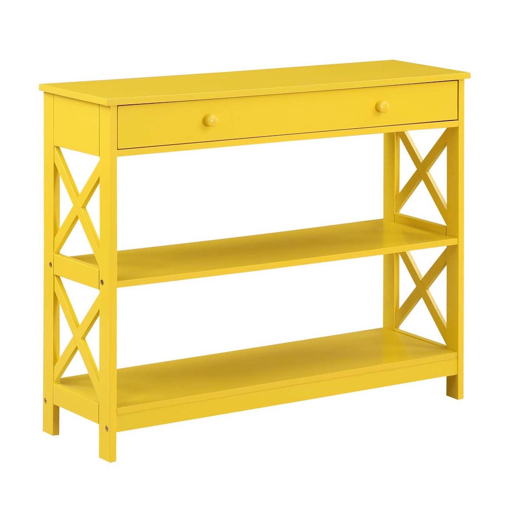 Oxford 1 Drawer Console Table with Shelves. Picture 1