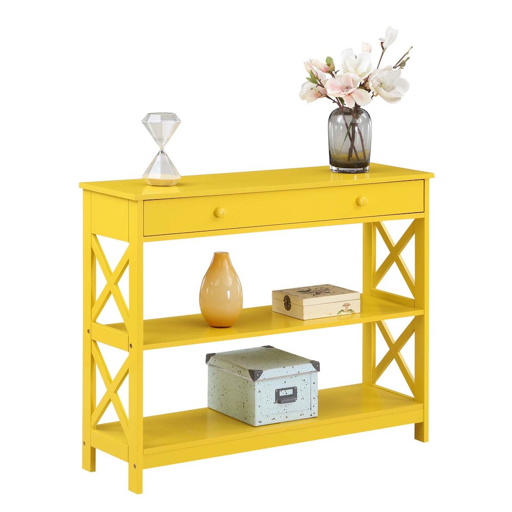 Oxford 1 Drawer Console Table with Shelves. Picture 3