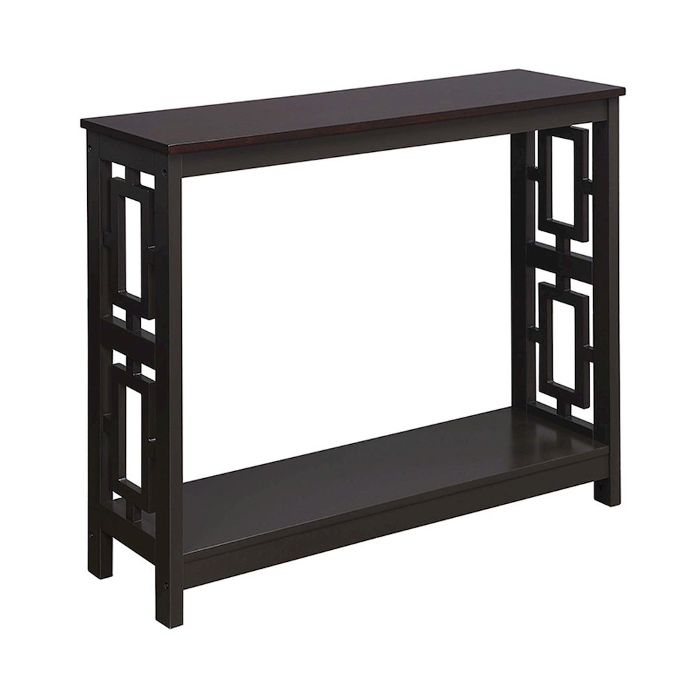 Town Square Console Table with Shelf, Espresso. Picture 1