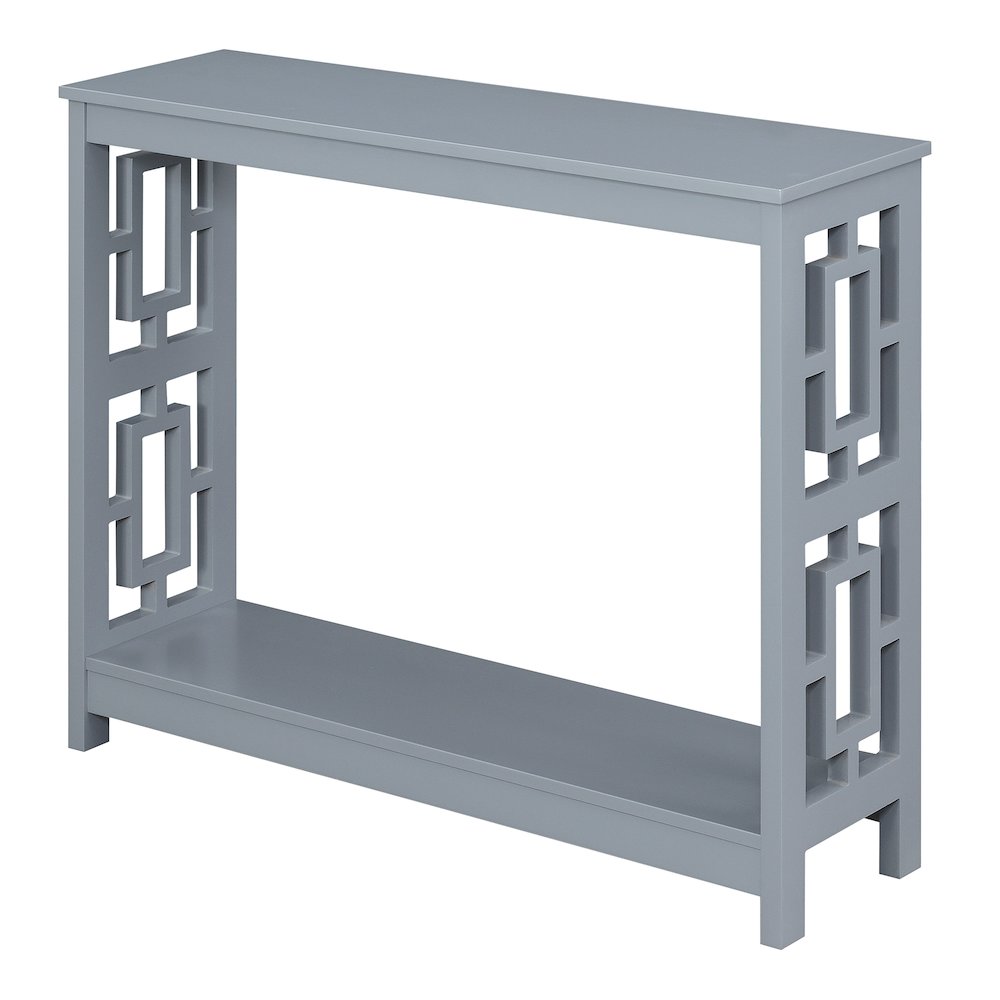 Town Square Console Table with Shelf, Gray. Picture 1