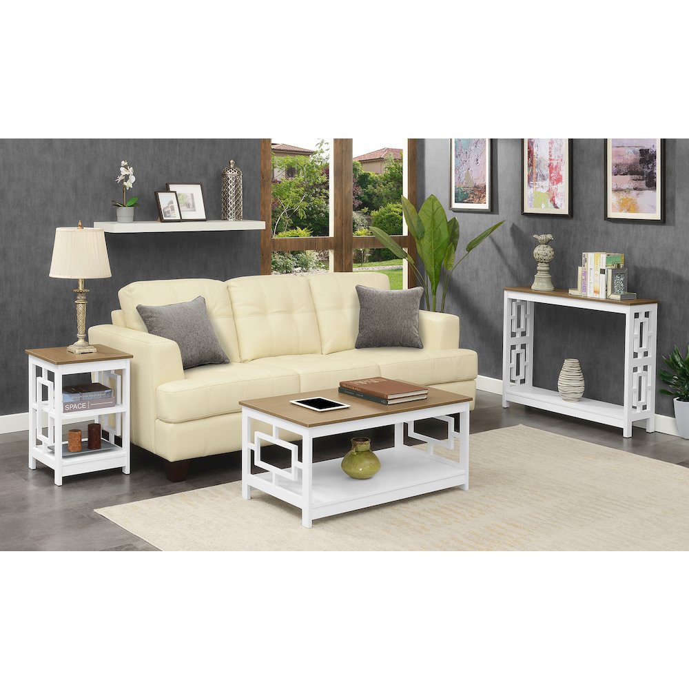 Town Square Console Table with Shelf, Driftwood/White. Picture 6