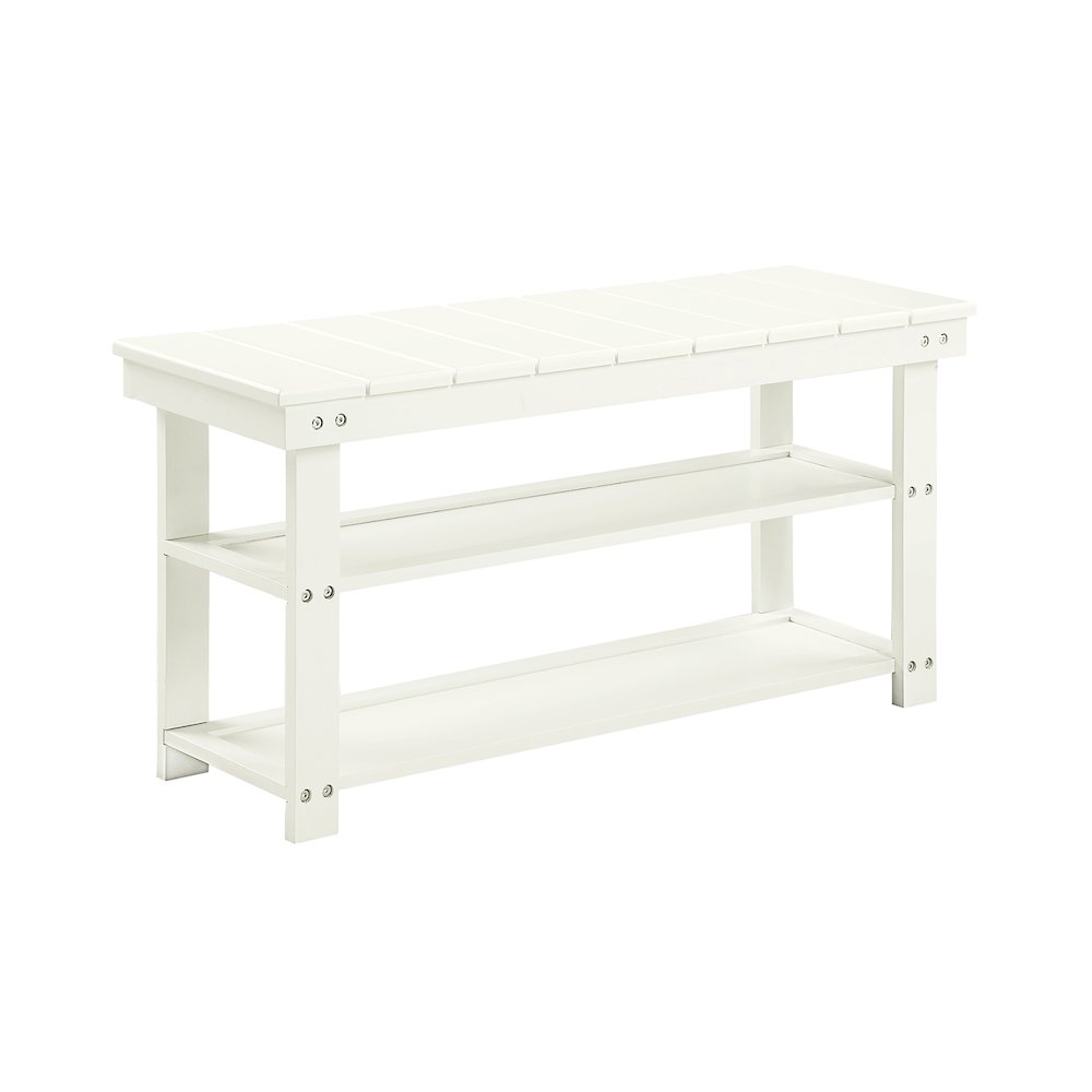 Oxford Utility Mudroom Bench with Shelves, White. Picture 1