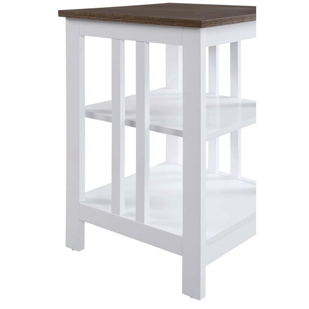 Mission End Table, Driftwood/White. Picture 2
