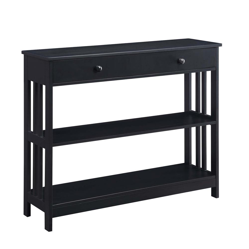 Mission 1 Drawer Console Table with Shelves. Picture 1