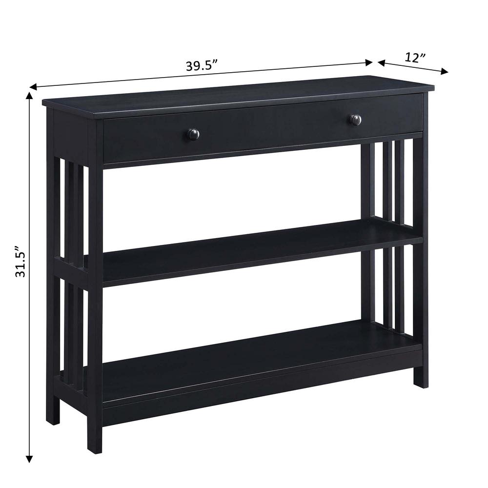 Mission 1 Drawer Console Table with Shelves. Picture 5