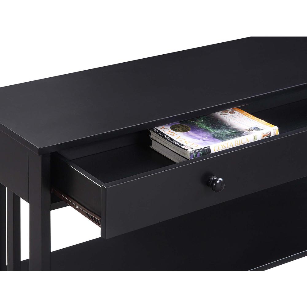 Mission 1 Drawer Console Table with Shelves. Picture 4
