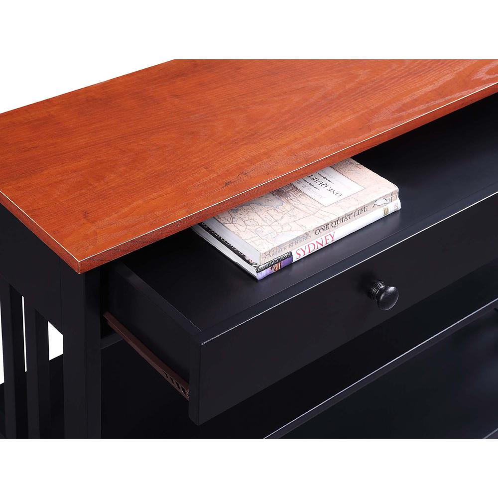 Mission 1 Drawer Console Table with Shelves. Picture 4