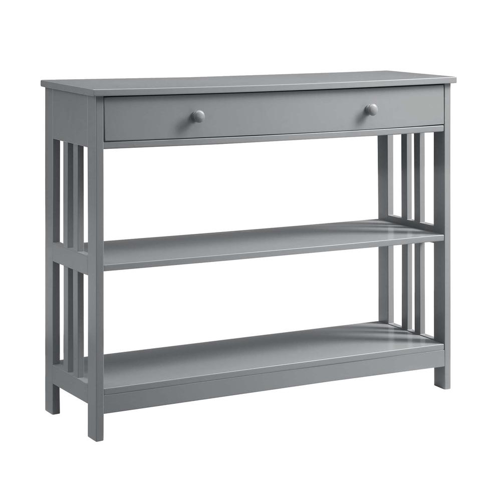 Mission 1 Drawer Console Table with Shelves. Picture 1