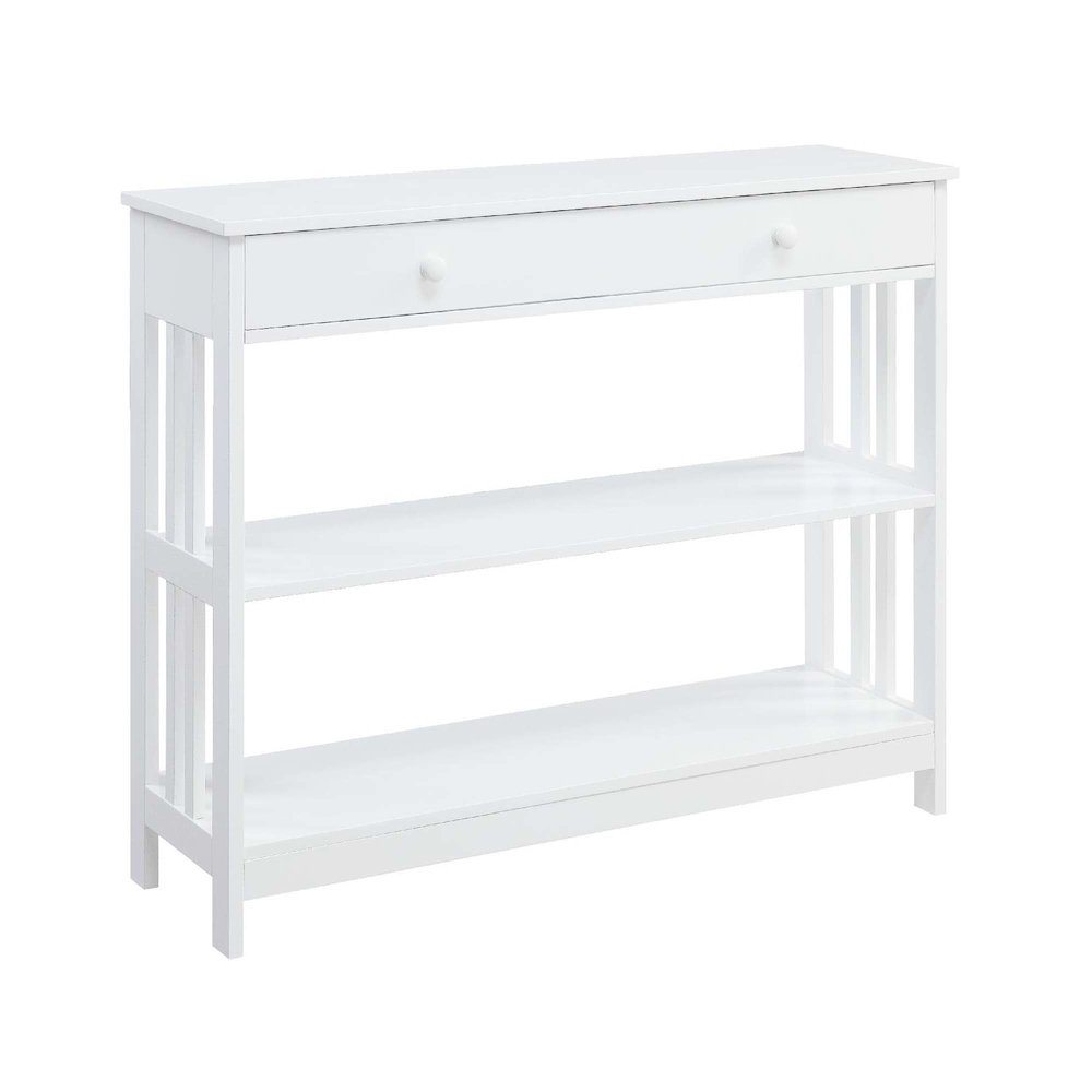 Mission 1 Drawer Console Table with Shelves. Picture 1