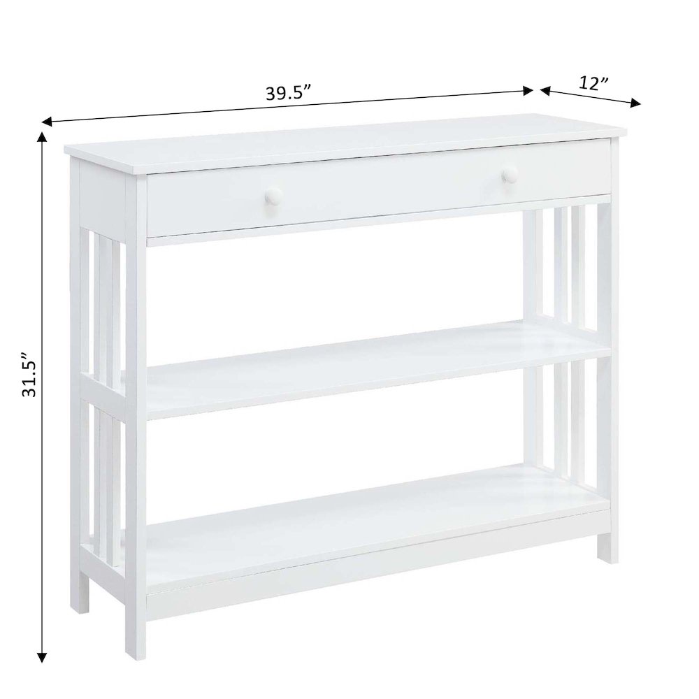 Mission 1 Drawer Console Table with Shelves. Picture 6
