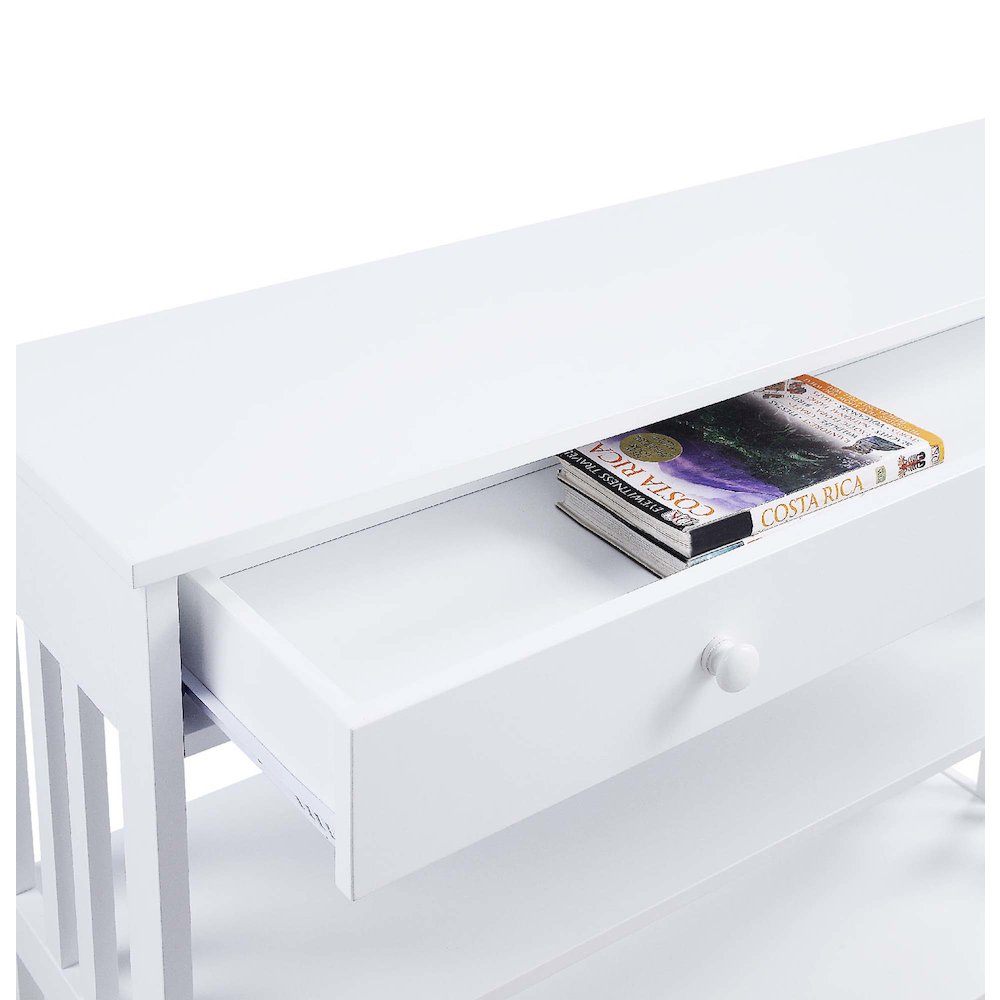 Mission 1 Drawer Console Table with Shelves. Picture 5