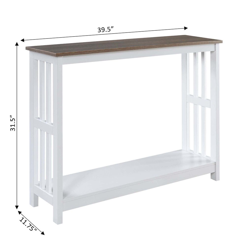 Mission Console Table, Driftwood/White. Picture 4