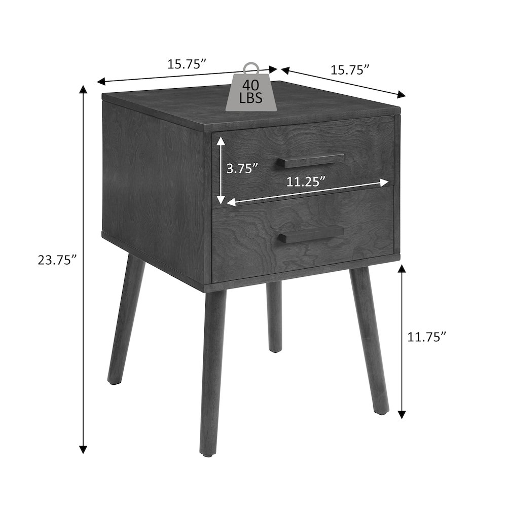 Oslo 2 Drawer End Table. Picture 5
