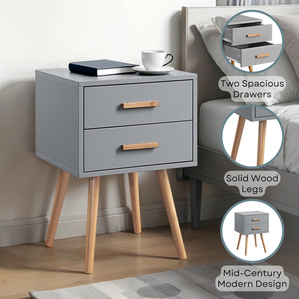 Oslo 2 Drawer End Table. Picture 4