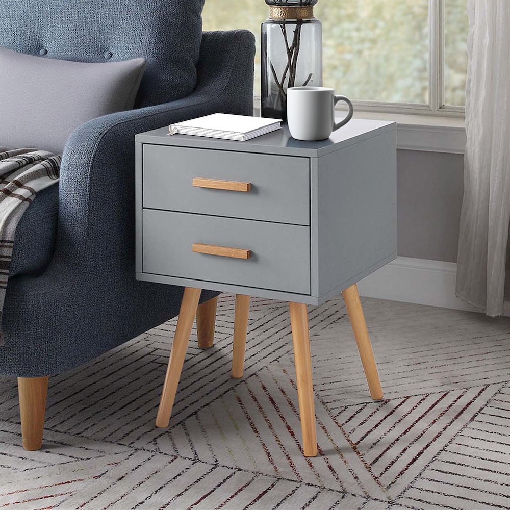 Oslo 2 Drawer End Table. Picture 3