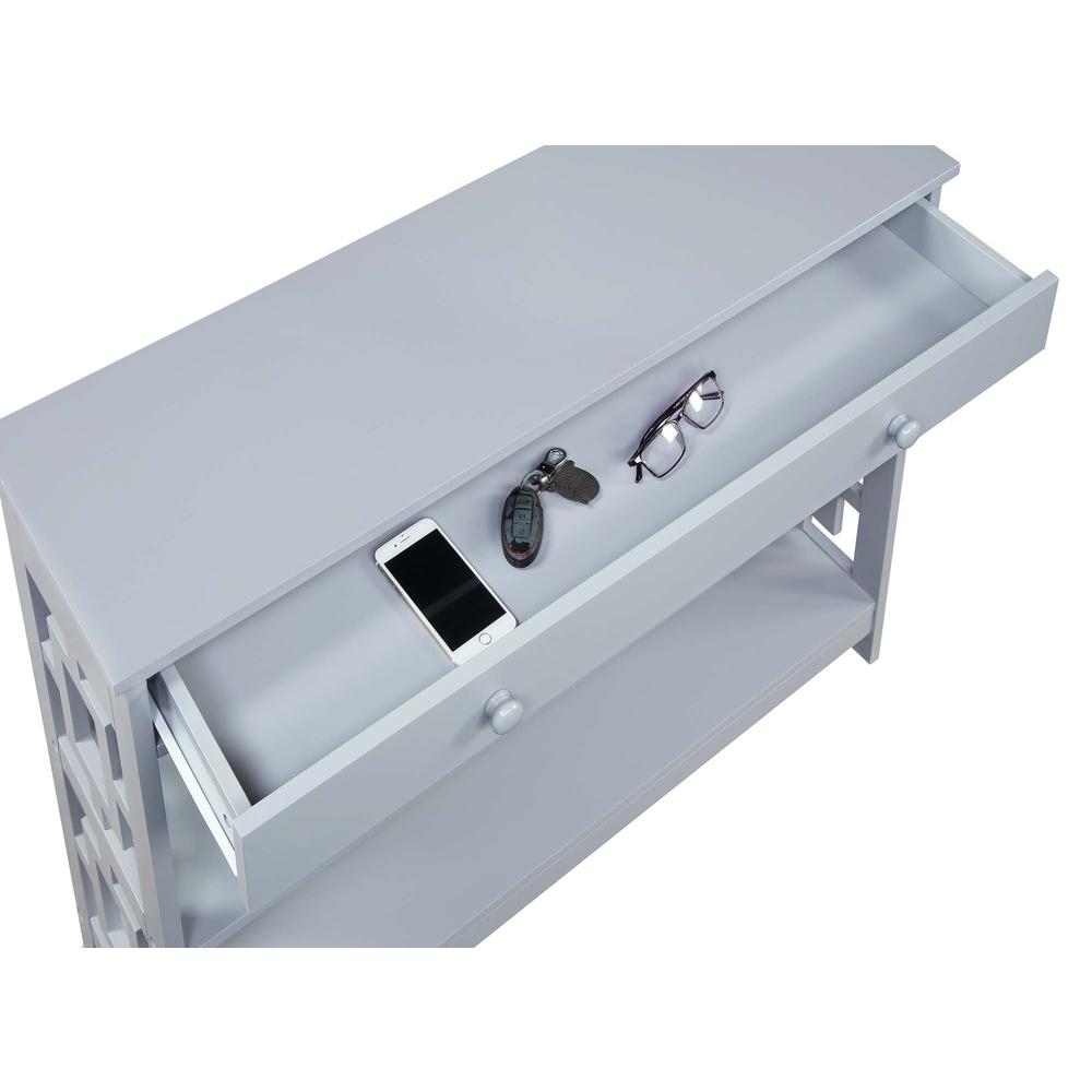 Town Square 1 Drawer Console Table, Gray. Picture 3