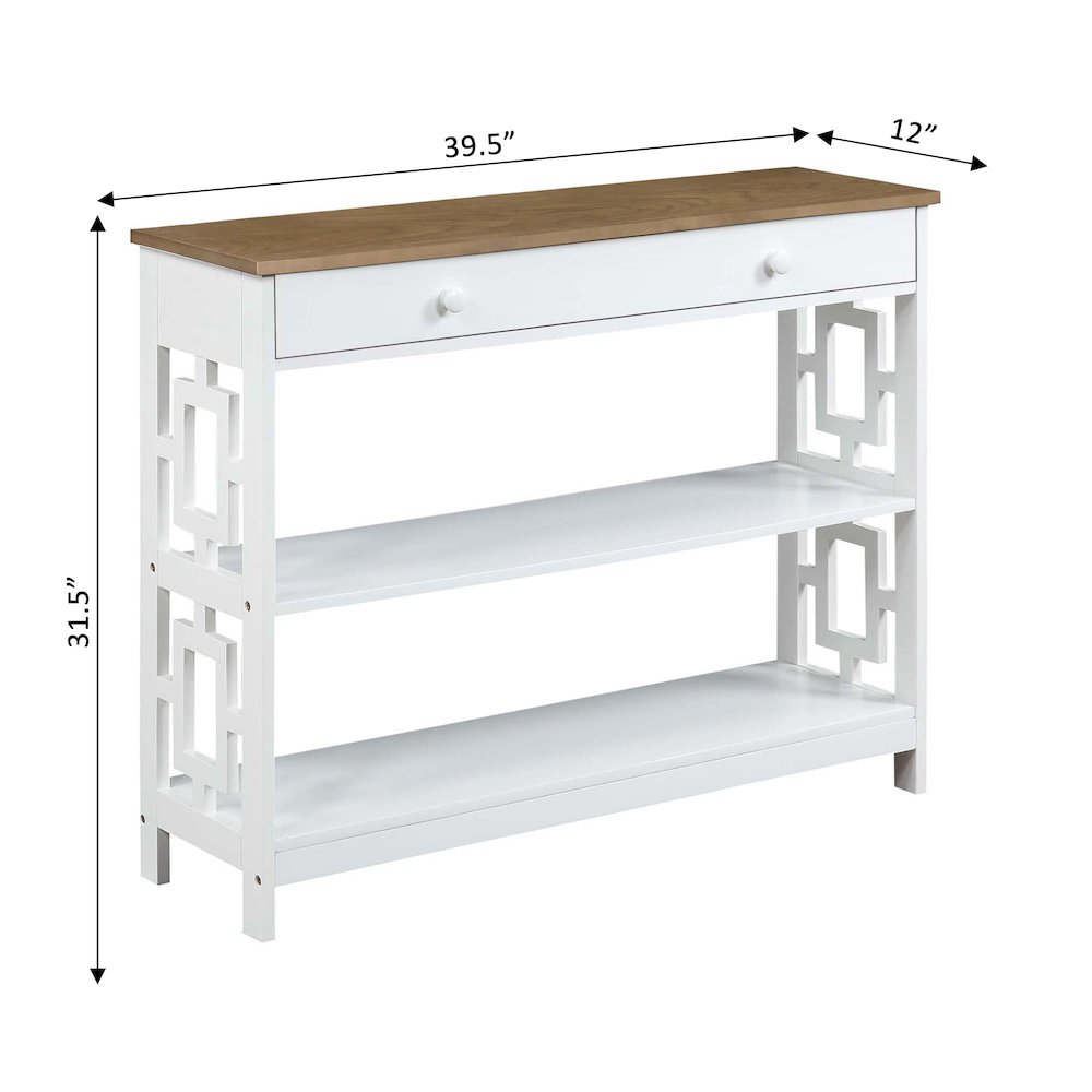 Town Square 1 Drawer Console Table, Driftwood/White. Picture 6