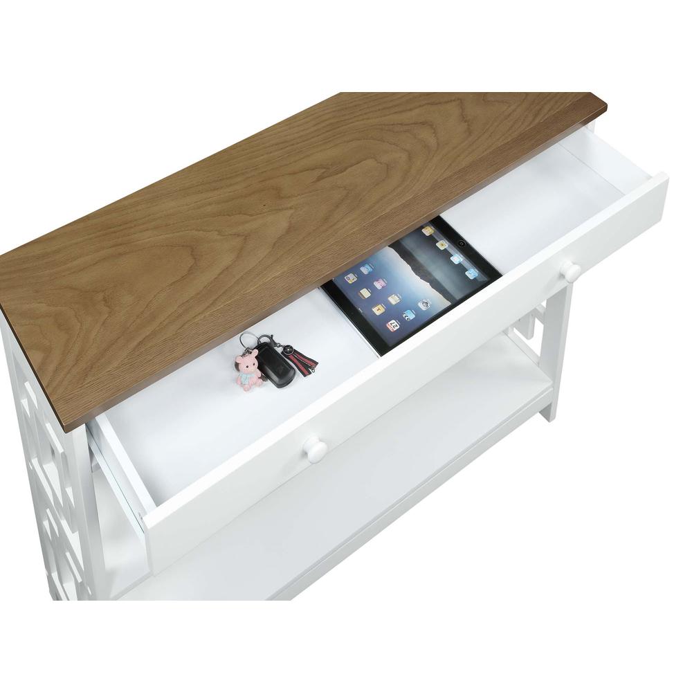 Town Square 1 Drawer Console Table, Driftwood/White. Picture 3