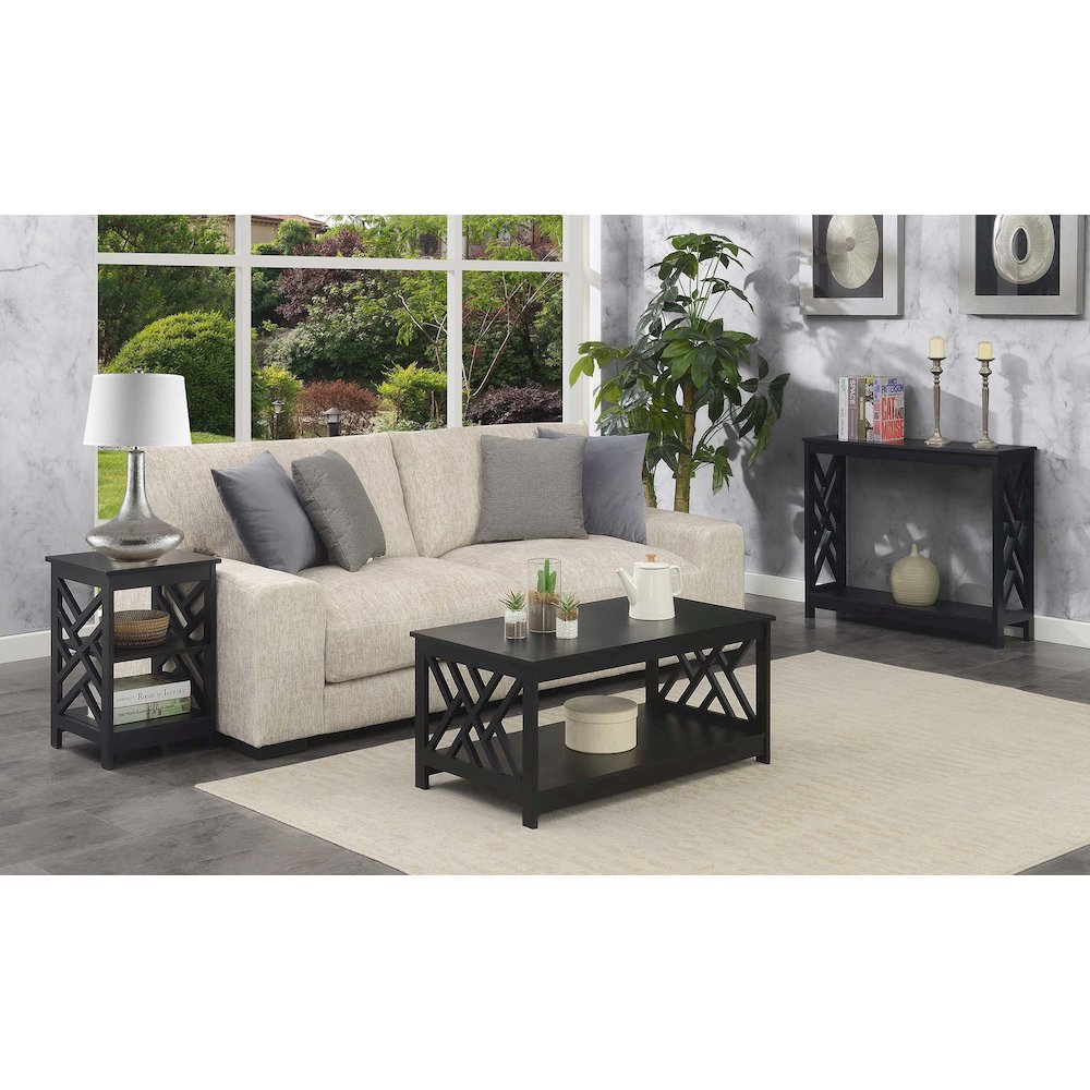 Titan Coffee Table with Shelf, Black. Picture 6