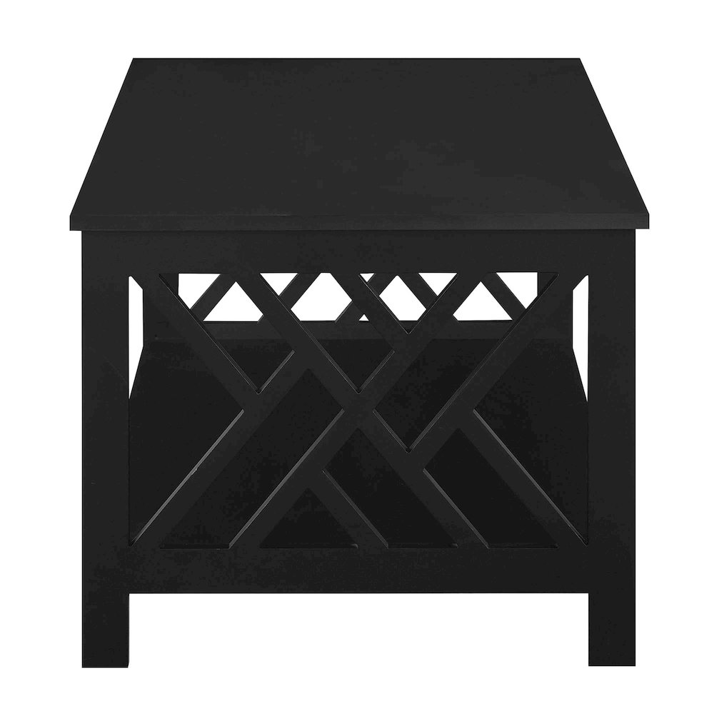 Titan Coffee Table with Shelf, Black. Picture 4