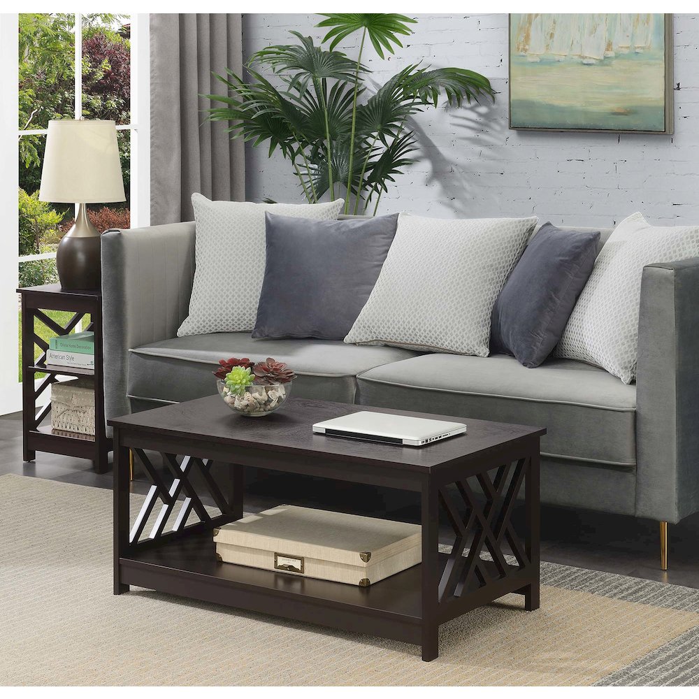 Titan Coffee Table with Shelf, Espresso. Picture 2
