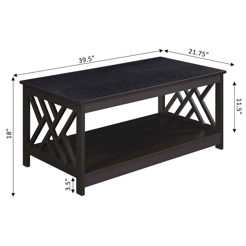 Titan Coffee Table with Shelf, Espresso. Picture 7