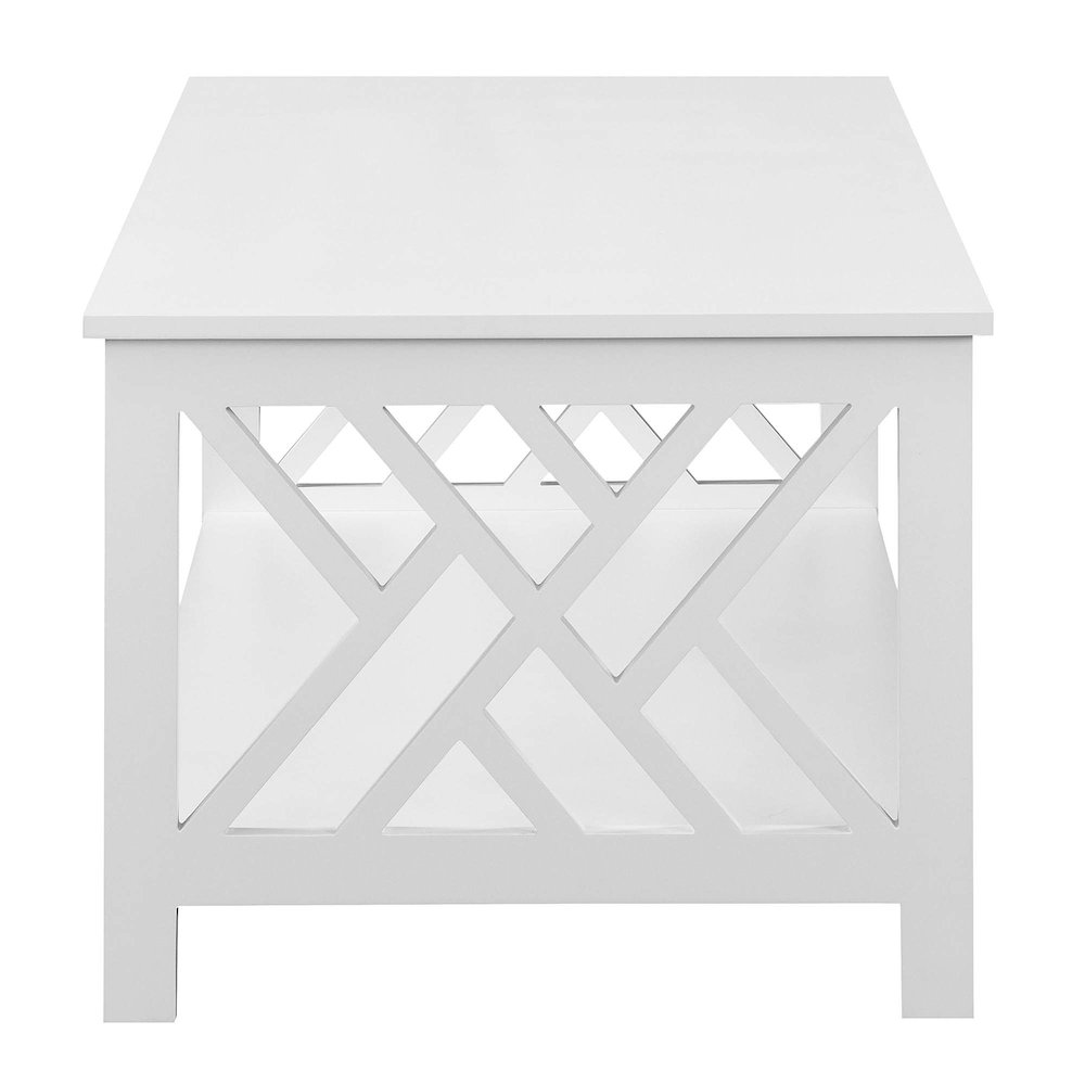 Titan Coffee Table with Shelf, White. Picture 4