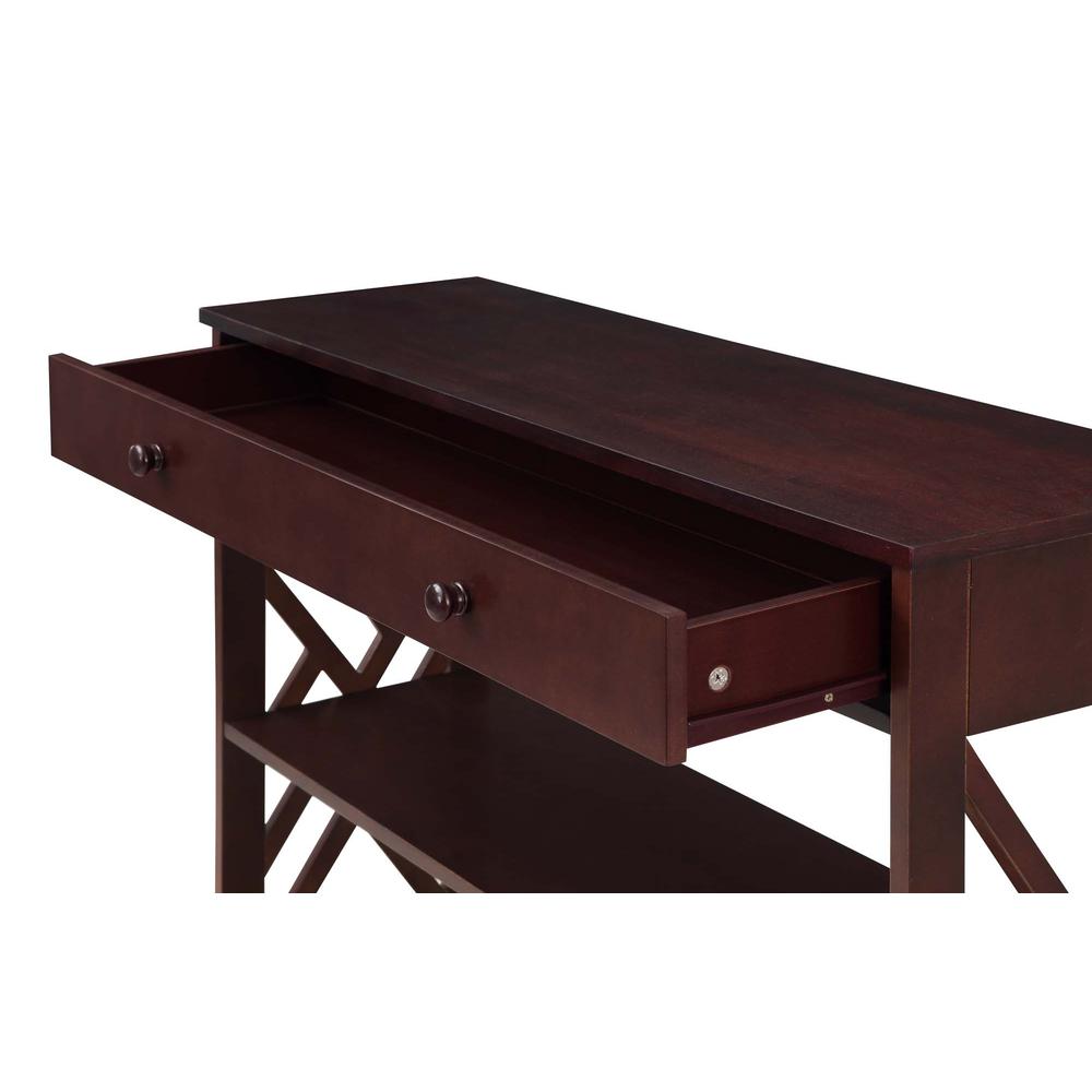 Titan 1 Drawer Console Table with Shelves, Espresso. Picture 2