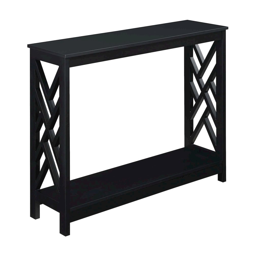 Titan Console Table with Shelf, Black. Picture 1