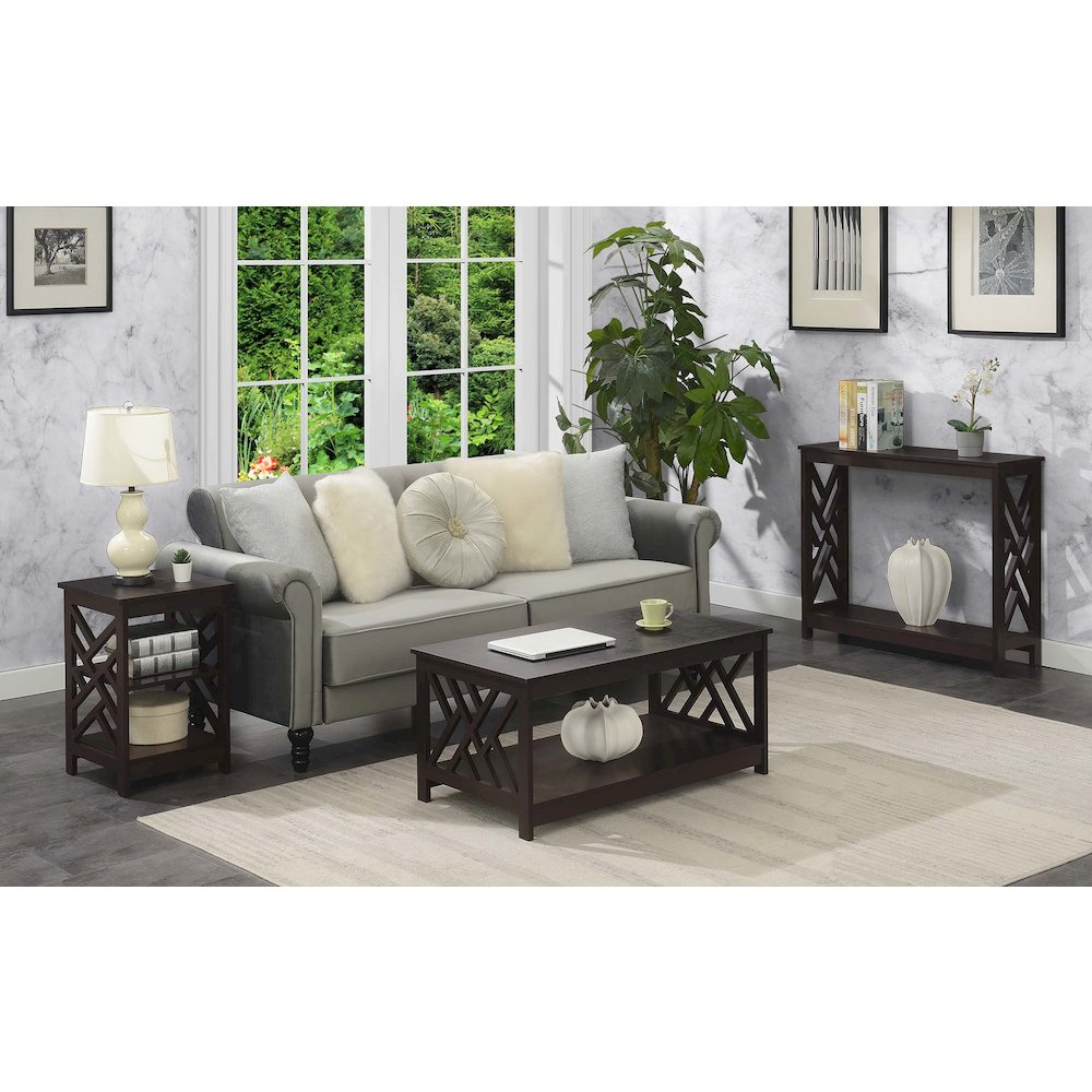 Titan Console Table with Shelf, Espresso. Picture 5